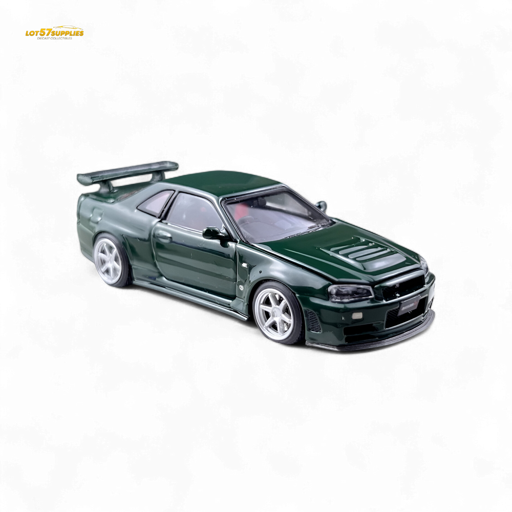 PGM Nissan GTR R34 Z-TUNE - British Green 1:64 Luxury Box 1:64 (ONLINE ORDER ONLY)