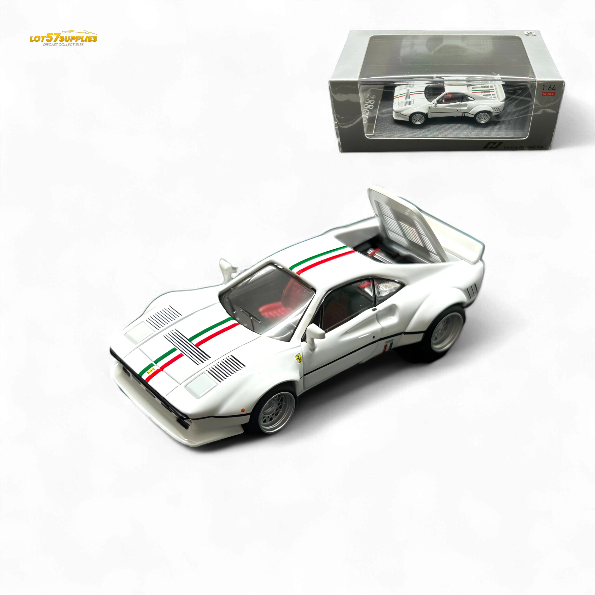 Hone Model 64 288GTO Wide-Body - Latte Art White 1:64 (ONLINE ORDER ONLY)