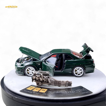 PGM Nissan GTR R34 Z-TUNE - British Green 1:64 Luxury Box 1:64 (ONLINE ORDER ONLY)