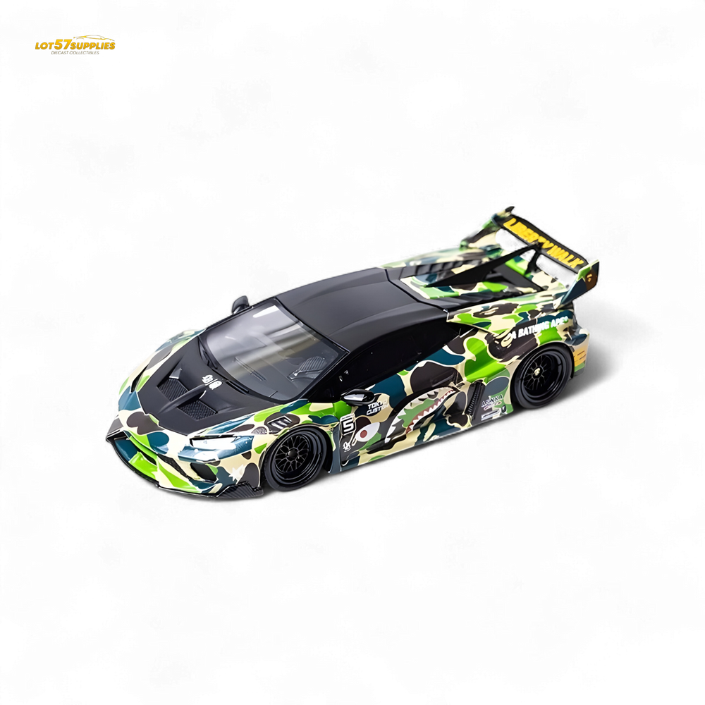 Flame Huracan LP610-4 LWBK WideBody Resin - CAMOUFLAGE 1:64 (ONLINE ORDER ONLY)