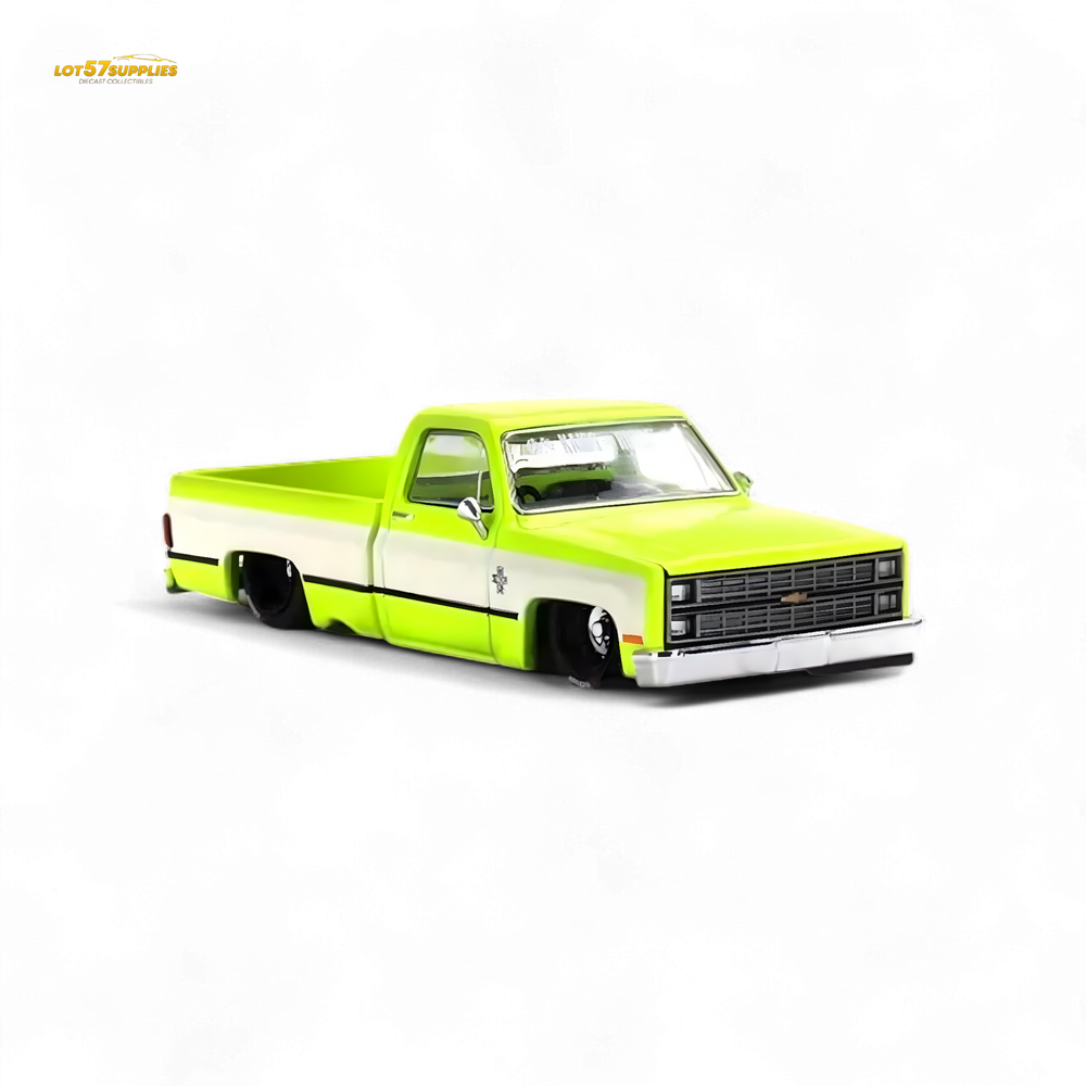 Mini GT x Kaido House Chevrolet Silverado FLO YELLOW 1:64 KHMG112 (ONLINE ORDER ONLY)