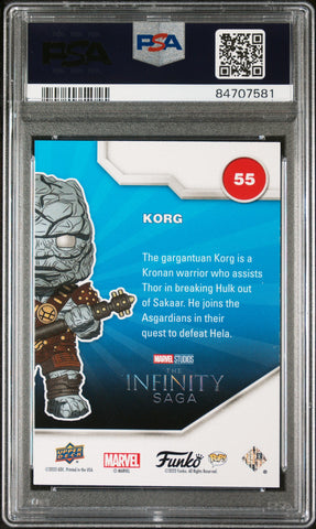 2023 UPPER DECK FUNKO POP MARVEL  KORG PATINA #55  PSA 10 (Online Order Only)
