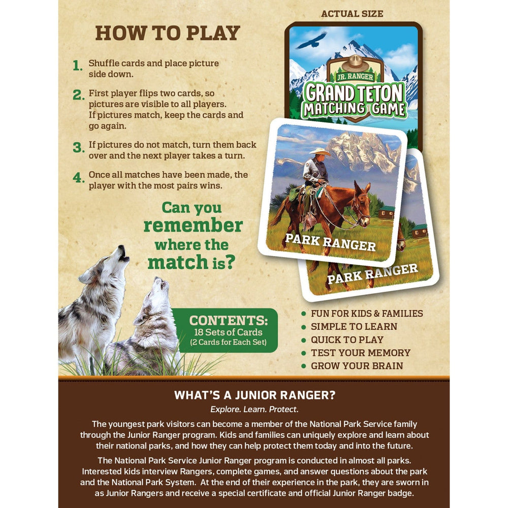 Jr. Ranger - Grand Teton Matching Game (ONLINE ORDER ONLY)