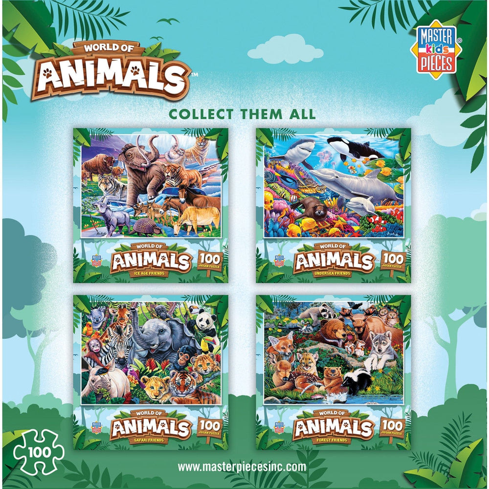 World of Animals 100 Piece Jigsaw Puzzles 4-Pack V2 (ONLINE ORDER ONLY)
