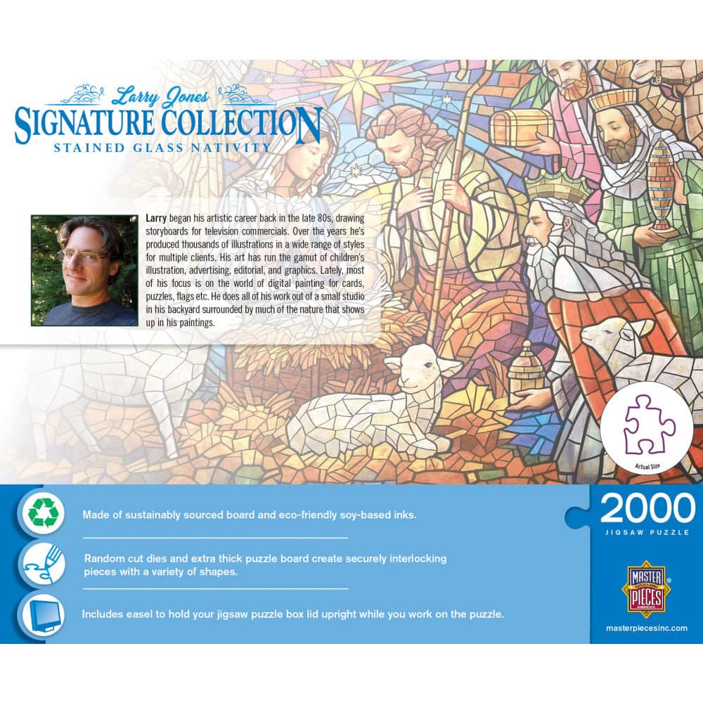 Signature Collection - Stained Glass Nativity 2000 Piece Jigsaw Puzzle (ONLINE ORDER ONLY)