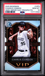 Graded 2025 Topps Bowman Charlie Condon #VIP9 Very Important Prospects Rookie RC Baseball Card PSA 10 Gem Mint (ONLINE ORDER ONLY)