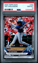 Graded 2025 Topps Now Jac Caglianone #262 Rookie RC Baseball Card PSA 10 Gem Mint (ONLINE ORDER ONLY)