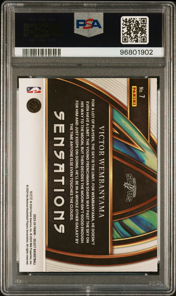 Graded 2023 Panini Select Victor Wembanyama #7 Sensations Rookie RC Basketball Card PSA 10 Gem Mint (ONLINE ORDER ONLY)