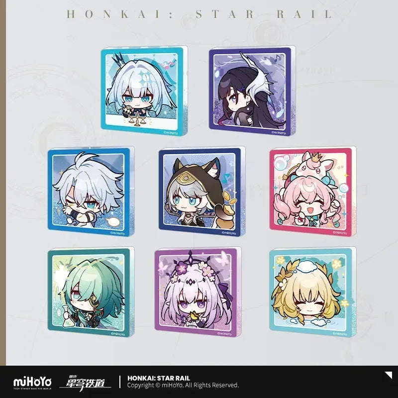Honkai: Star Rail Pom-Pom Exhibition Series Acrylic Glitter Quicksand Refrigerator Magnets
