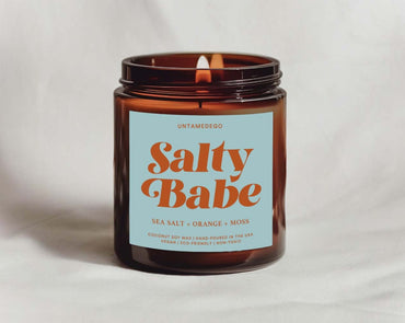 Salty Babe Glass Amber Candle (ONLINE ORDER ONLY)
