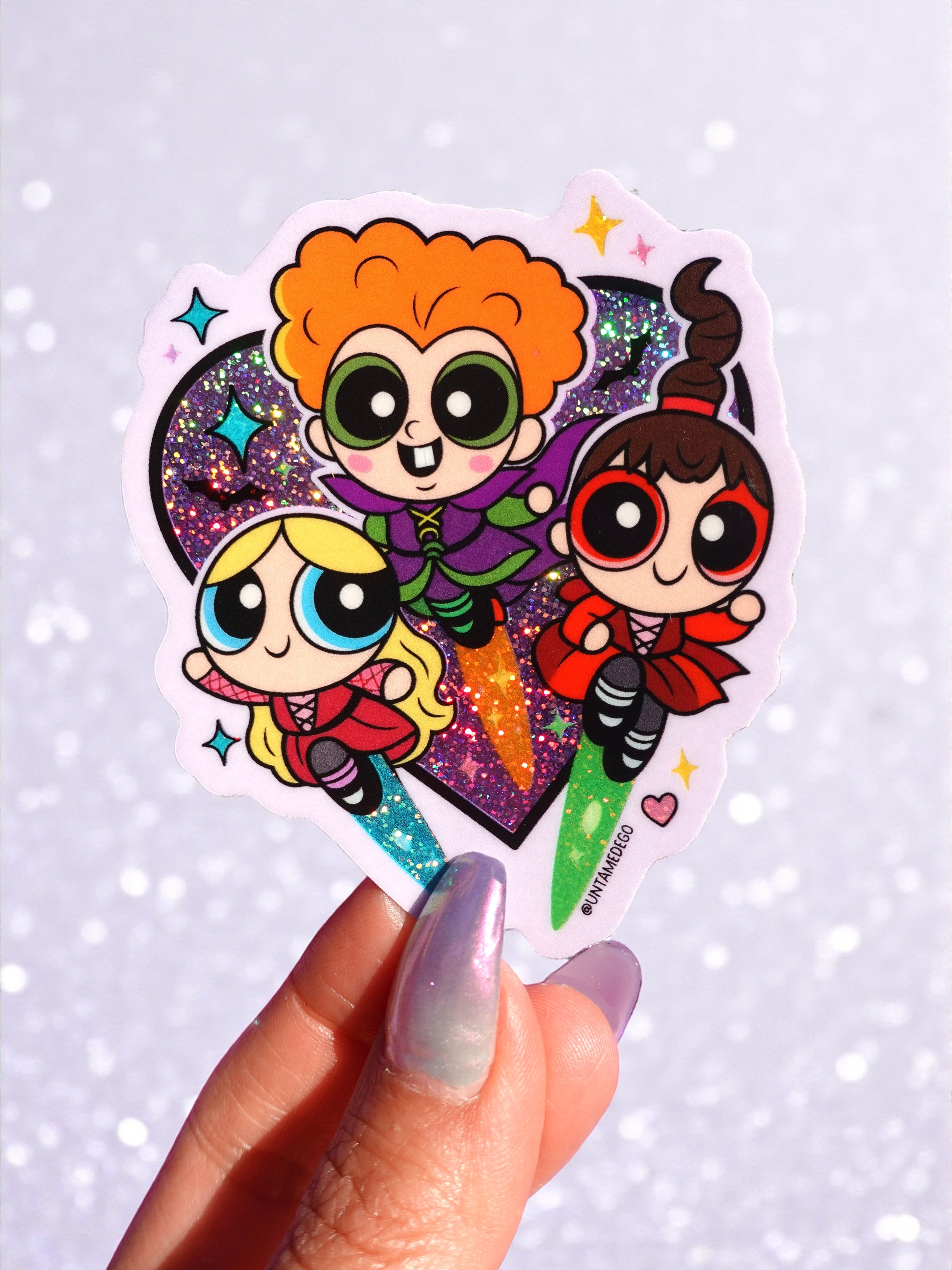Sanderpuffs Sisters Sticker – Glitter Halloween Witch Mashup Vinyl Sticker (ONLINE ORDER ONLY)