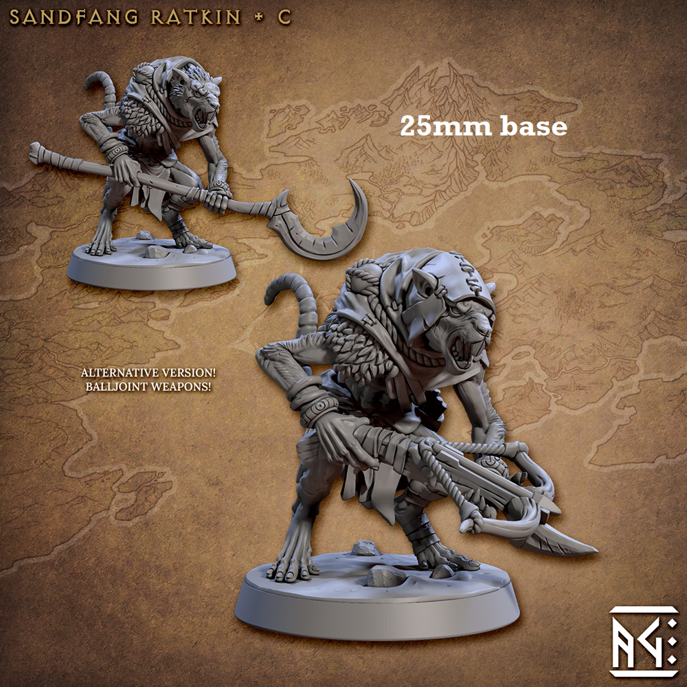 Sandfang Ratkin: Sculpt C (Male Ratkin Ranger / Soldier) (Online Only)