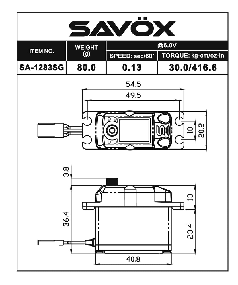 Savox Coreless Metal Case Digital Servo with Soft Start 6V (ONLINE ORDER ONLY)