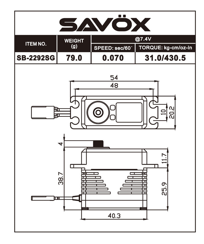 Savox Monster Performance Brushless Servo Black Edition (ONLINE ORDER ONLY)