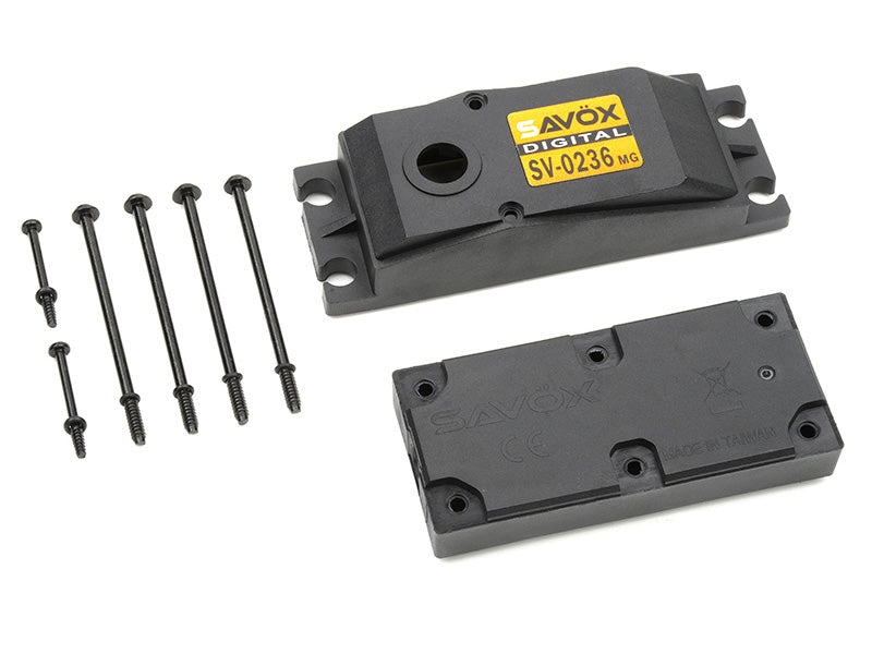 Savox TOP AND BOTTOM SERVO CASE WITH SCREWS FOR SGSV0236MG (ONLINE ORDER ONLY)