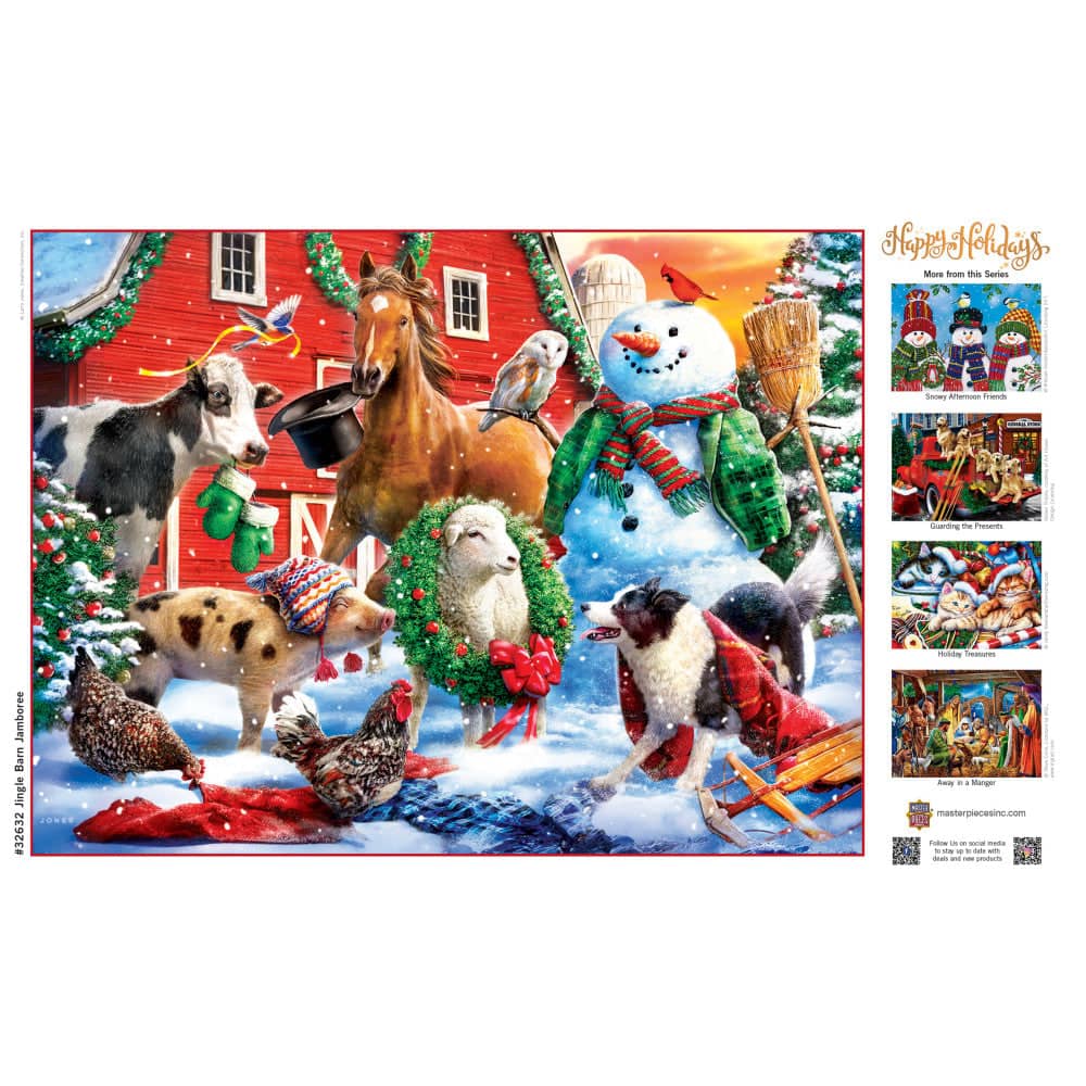 Happy Holidays - Jingle Barn Jamboree 300 Piece EZ Grip Jigsaw Puzzle (ONLINE ORDER ONLY)