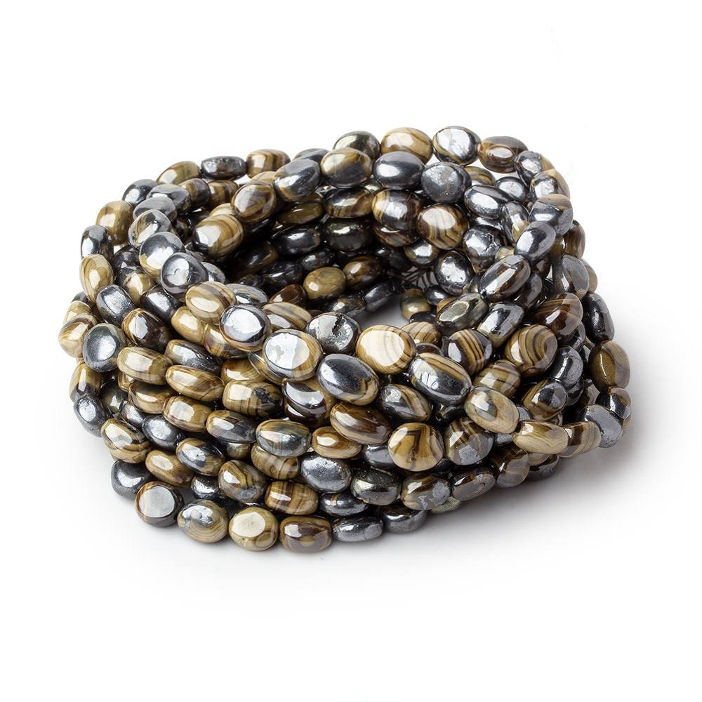 Schalenblende plain nuggets 17.5 inch 72 beads 4.5x4mm-7.5x5mm AA rare (ONLINE ORDER ONLY)