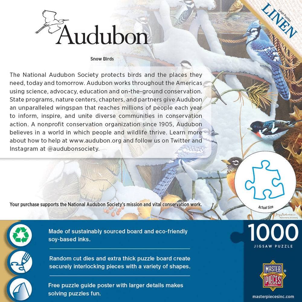 Audubon - Snow Birds 1000 Piece Jigsaw Puzzle (ONLINE ORDER ONLY)