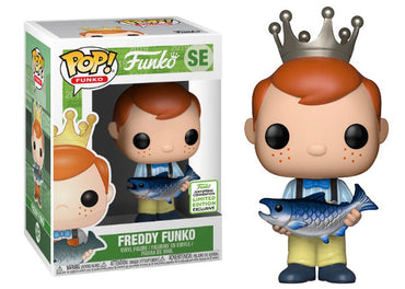 Freddy Funko (Holding Fish, Yellow Pants) SE - 2019 Spring Convention Exclusive (Online Order Only)