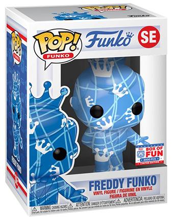 Freddy Funko (Blue & White w/ Stripes, Artist Series) SE - 2021 Fundays Games Funko Fundays Box of Fun/2000 Made (Online Order Only)