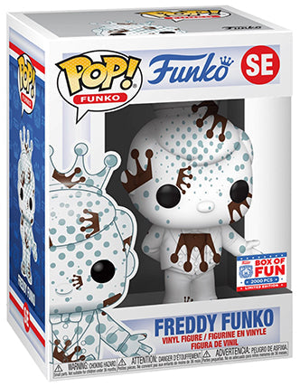 Freddy Funko (White & Brown w/ Dots, Artist Series) SE - 2021 Fundays Games Funko Fundays Box of Fun/2000 Made (Online Order Only)