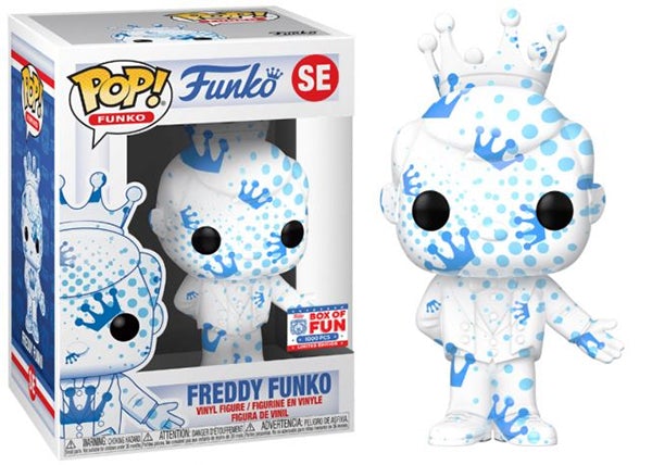 Freddy Funko (White & Blue w/ Dots, Artist Series) SE - 2021 Fundays Games Funko Fundays Box of Fun/1000 Made (Online Order Only)