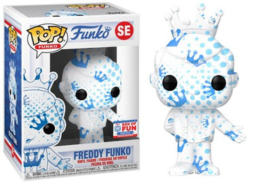 Freddy Funko (White & Blue w/ Dots, Artist Series) SE - 2021 Fundays Games Funko Fundays Box of Fun/1000 Made (Online Order Only)
