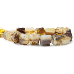 Sepia Brown Agate Beads Tumbled Hammer Faceted Square (ONLINE ORDER ONLY)
