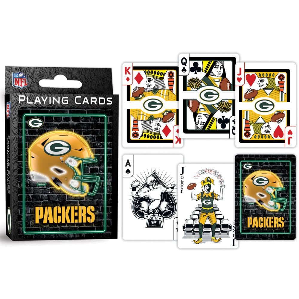 Green Bay Packers Neon-Styled Playing Cards - 54 Card Deck (ONLINE ORDER ONLY)