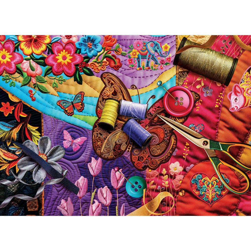 Quilted - Patchwork Gardens 1000 Piece Jigsaw Puzzle (ONLINE ORDER ONLY)