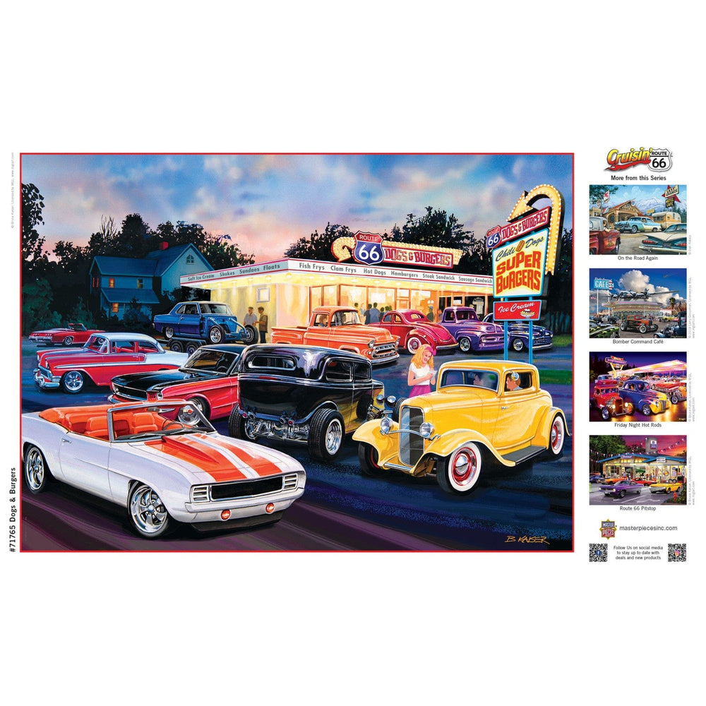 Cruisin' Route 66 - Dogs & Burgers 1000 Piece Jigsaw Puzzle (ONLINE ORDER ONLY)
