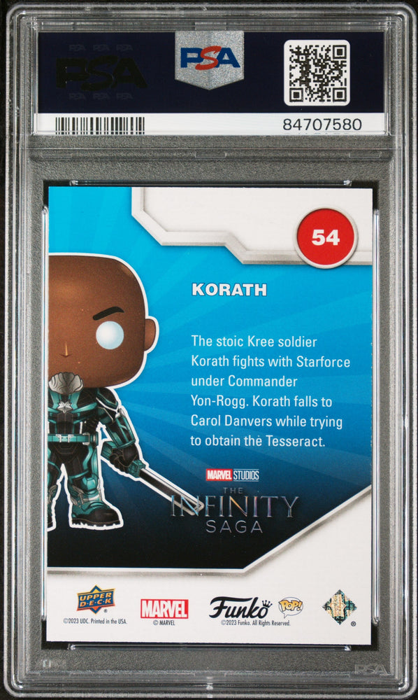 2023 UPPER DECK FUNKO POP MARVEL  KORATH PATINA #54  PSA 10 (Online Order Only)