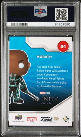 2023 UPPER DECK FUNKO POP MARVEL  KORATH PATINA #54  PSA 10 (Online Order Only)