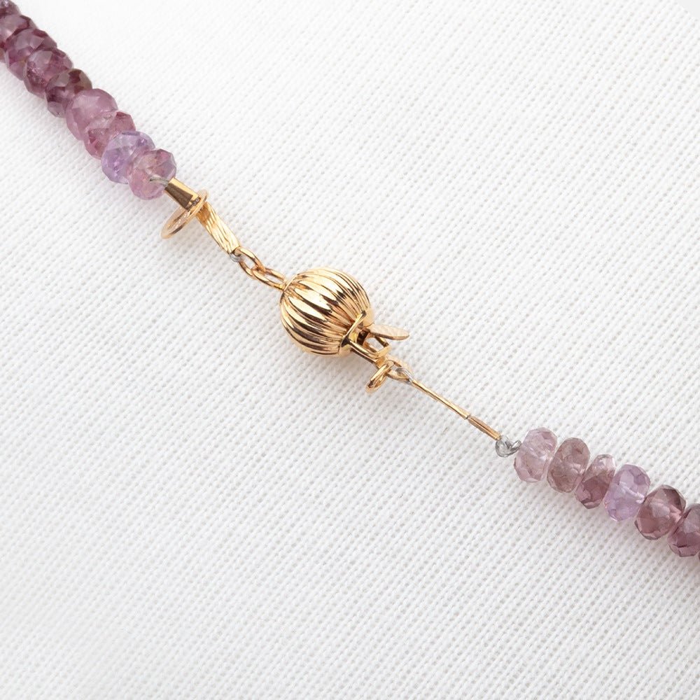Shaded Violet Spinel Faceted Rondelle Necklace with a 14kt Gold Clasp AAA (ONLINE ORDER ONLY)