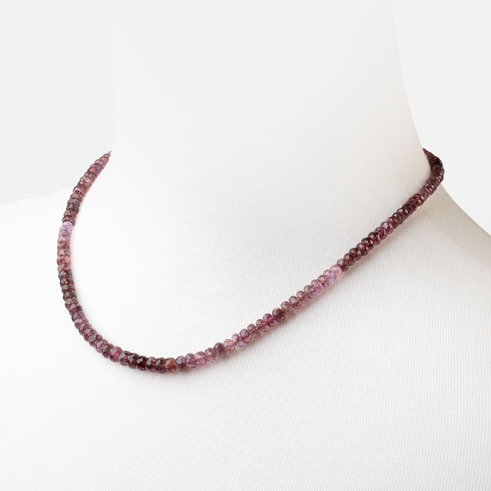 Shaded Violet Spinel Faceted Rondelle Necklace with a 14kt Gold Clasp AAA (ONLINE ORDER ONLY)