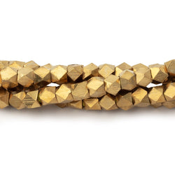 Shiny Brass Faceted Nugget Beads on an 8 inch Strand (ONLINE ORDER ONLY)