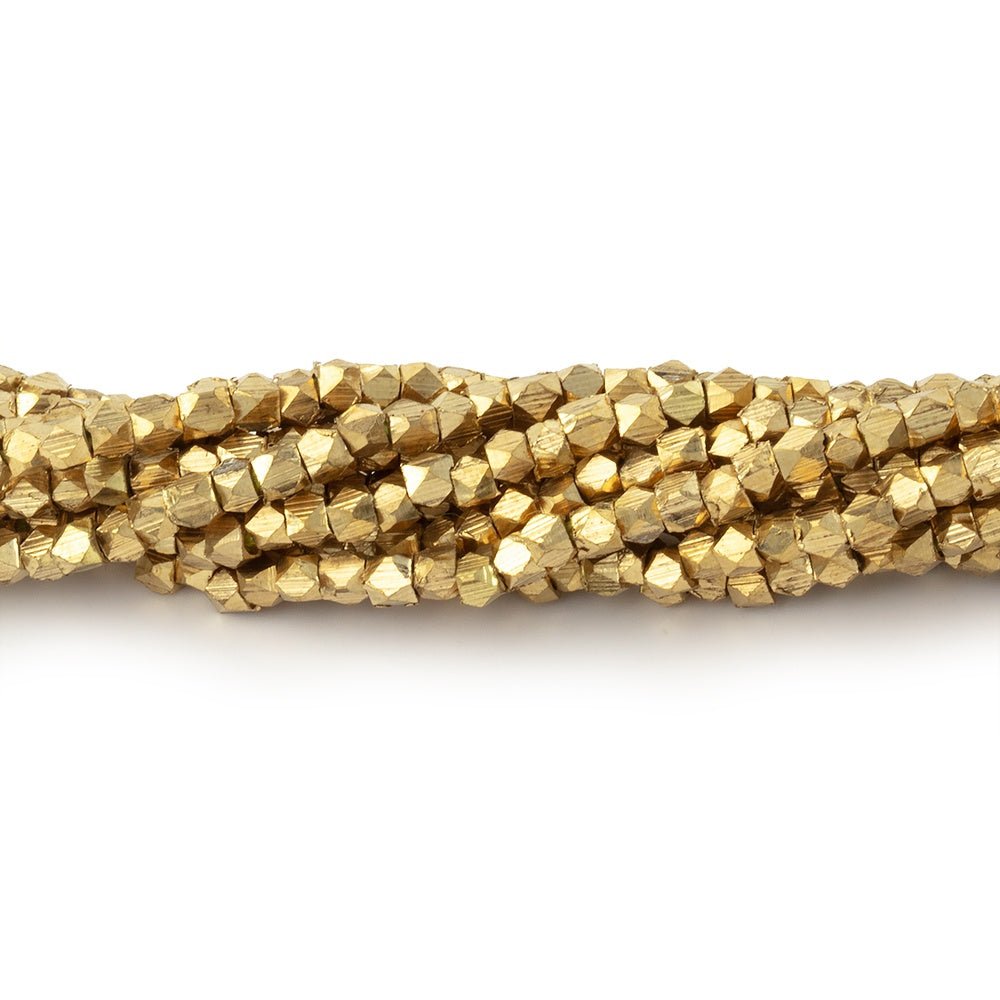 Shiny Brass Faceted Nugget Beads on an 8 inch Strand (ONLINE ORDER ONLY)