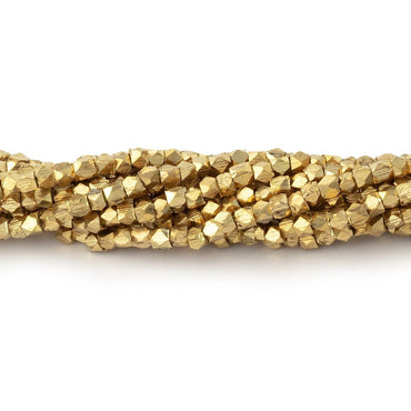 Shiny Brass Faceted Nugget Beads on an 8 inch Strand (ONLINE ORDER ONLY)
