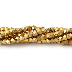 Shiny Brass Faceted Nugget Beads on an 8 inch Strand (ONLINE ORDER ONLY)