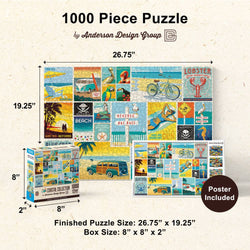 Vintage Posters - Coastal Collection 1000 Piece Jigsaw Puzzle