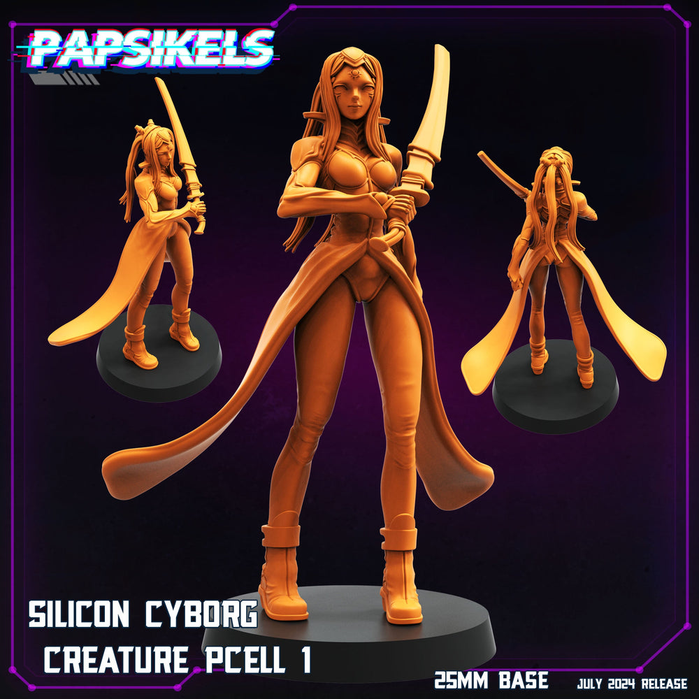 3D Printed Papsikels Silicon Cyborg Creature Set July 2024 Cyberpunk 28mm 32mm (Online Only)