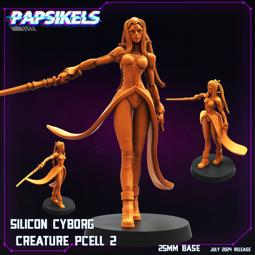 3D Printed Papsikels Silicon Cyborg Creature Set July 2024 Cyberpunk 28mm 32mm (Online Only)
