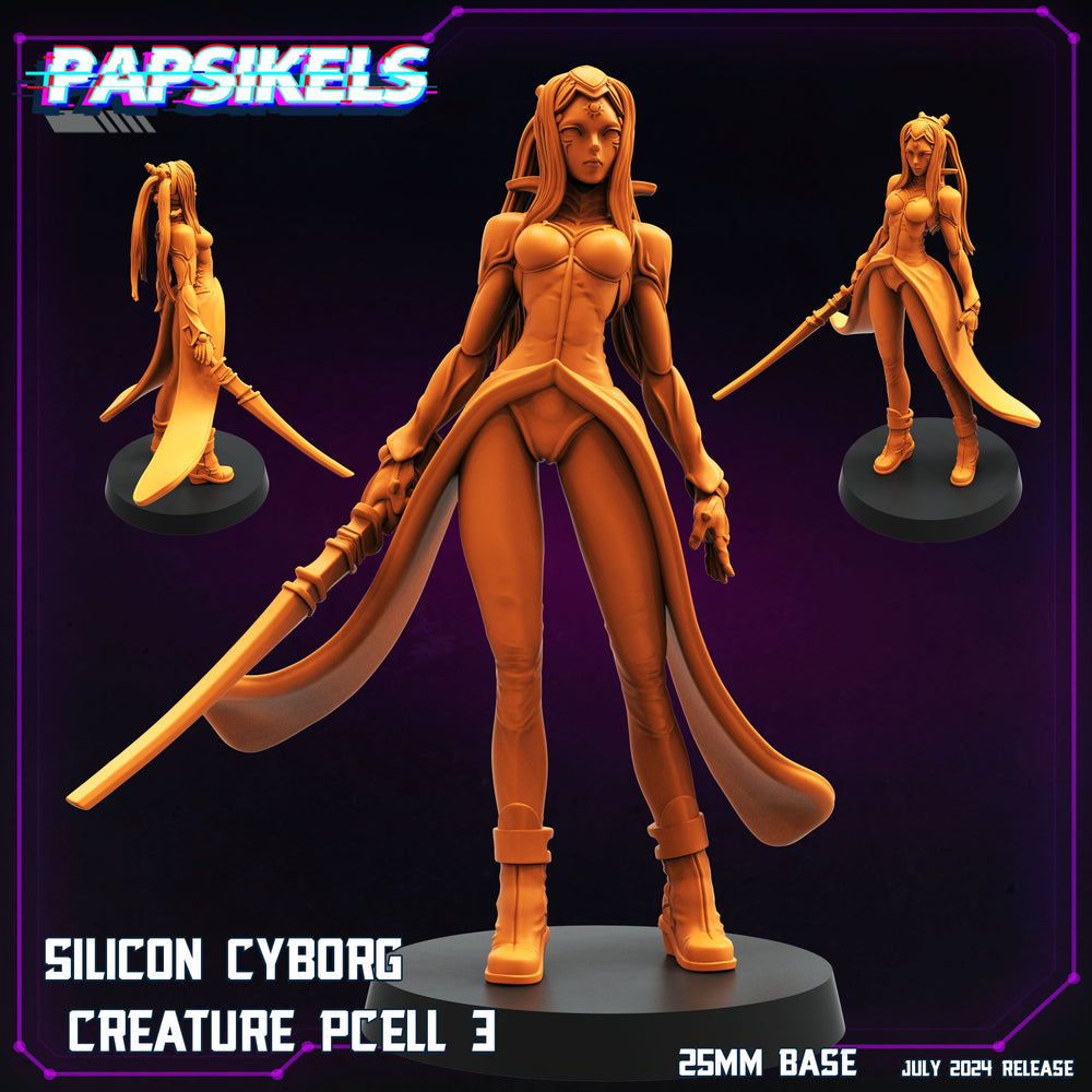 3D Printed Papsikels Silicon Cyborg Creature Set July 2024 Cyberpunk 28mm 32mm (Online Only)