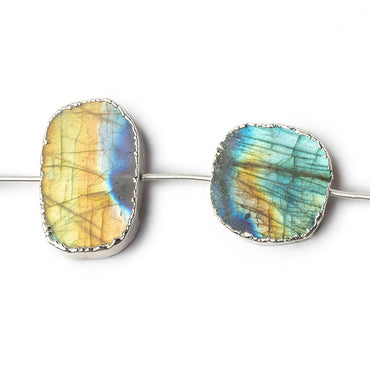 11x9-21x19mm Silver Leafed Labradorite plain slice strand 7 beads (ONLINE ORDER ONLY)