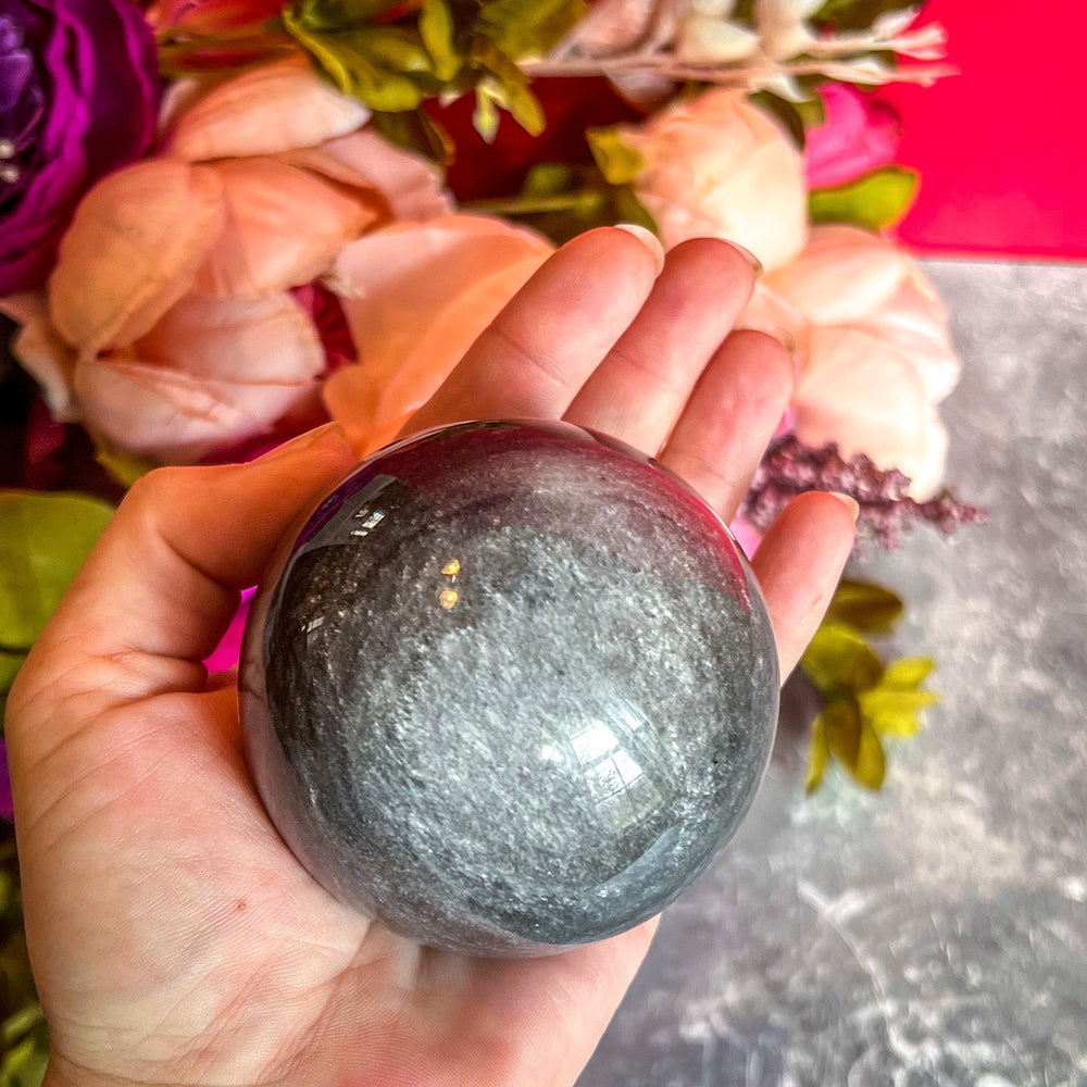 Silver Obsidian Crystal Spheres (ONLINE ORDER ONLY)