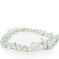 Silvery White Top Drill Keshi Freshwater Pearl (ONLINE ORDER ONLY)