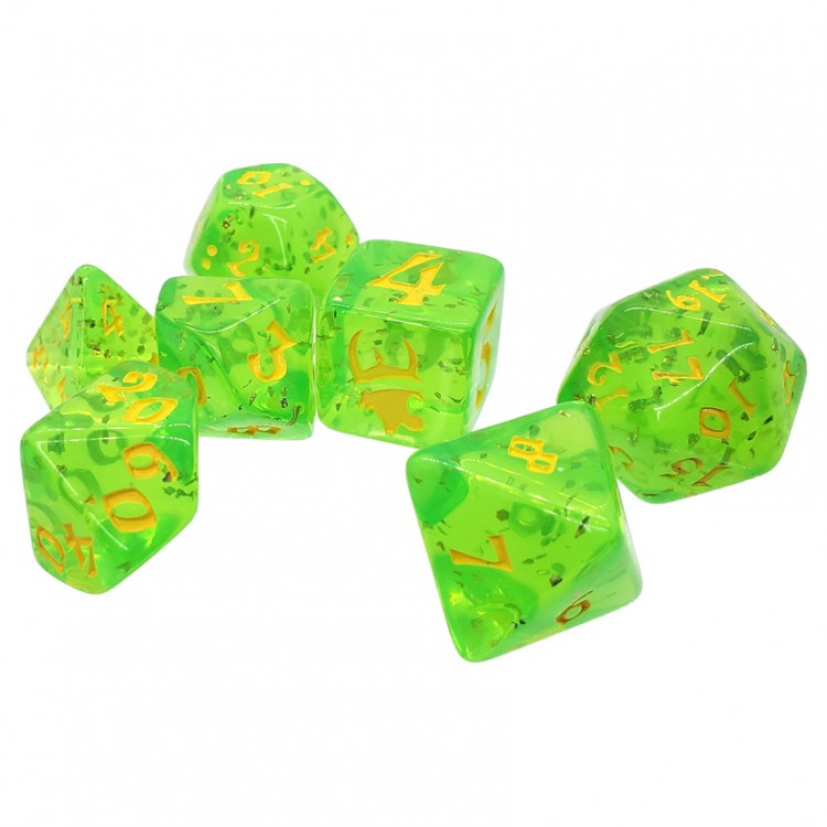 Munchkin: Green and Yellow Dice (7) (ONLINE ORDER ONLY)