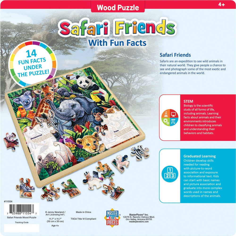 Wood Fun Facts - Safari Friends 48 Piece Wood Jigsaw Puzzle (ONLINE ORDER ONLY)
