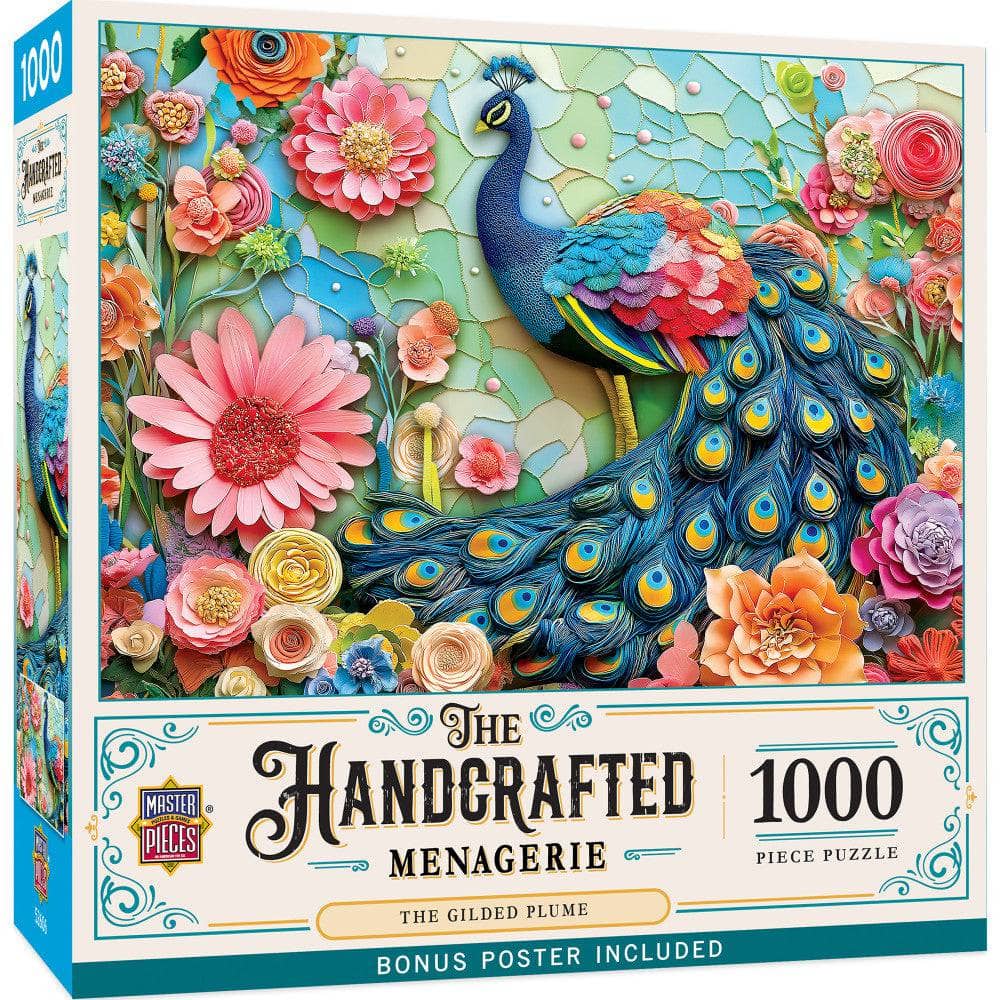 Handcrafted Menagerie - The Gilded Plume 1000 Piece Jigsaw Puzzle (ONLINE ORDER ONLY)