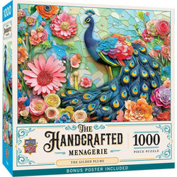 Handcrafted Menagerie - The Gilded Plume 1000 Piece Jigsaw Puzzle (ONLINE ORDER ONLY)